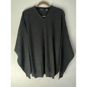 Cellini‎ Made in Italy Men's Gray Wool Blend V-Neck Sweater XL Extra Large
